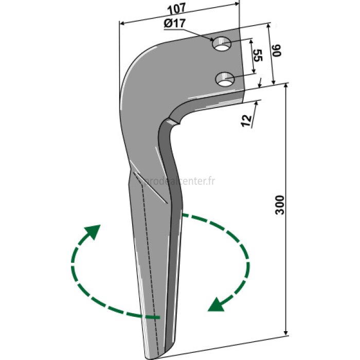 Dent de herse rotative Frandent (SU980171) droite 300 x 90 x 12 mm adaptable-131933_copy-32