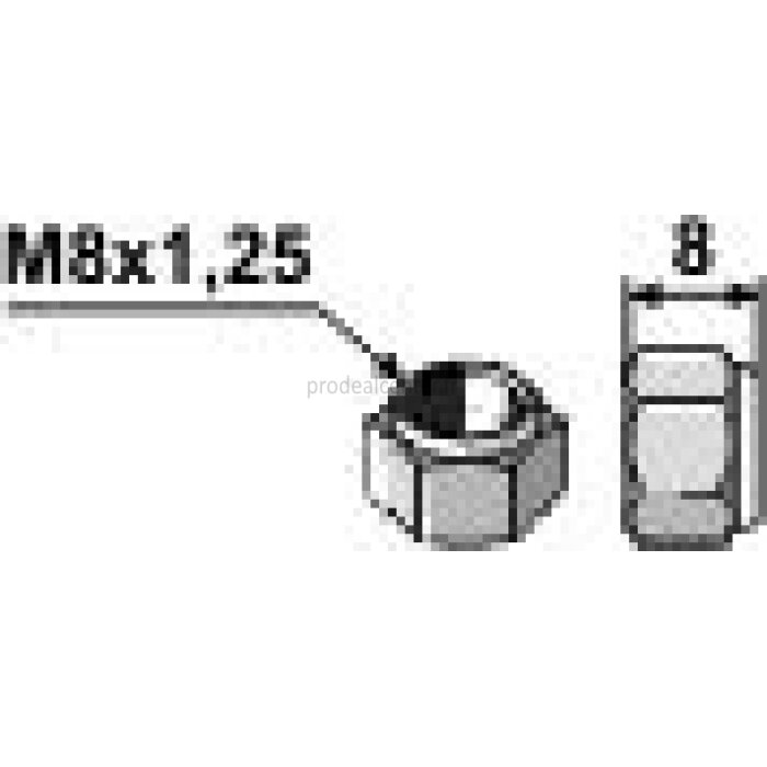 Ecrou hexagonal à freinage interne adaptable M8 x 1,25 boulonnerie Universelle-122881_copy-3