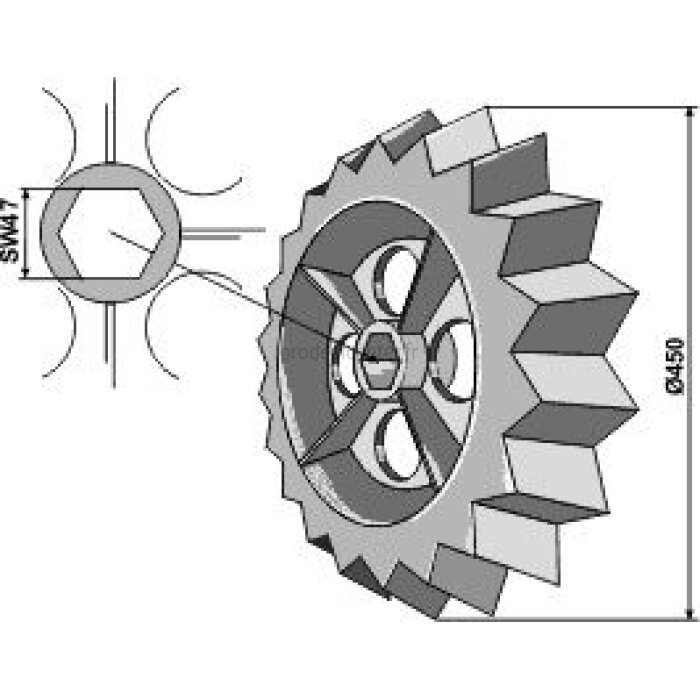 Elément dentelé de rouleau Rabewerk (6809.01.02) diamètre : 450 mm adaptable-121095_copy-31