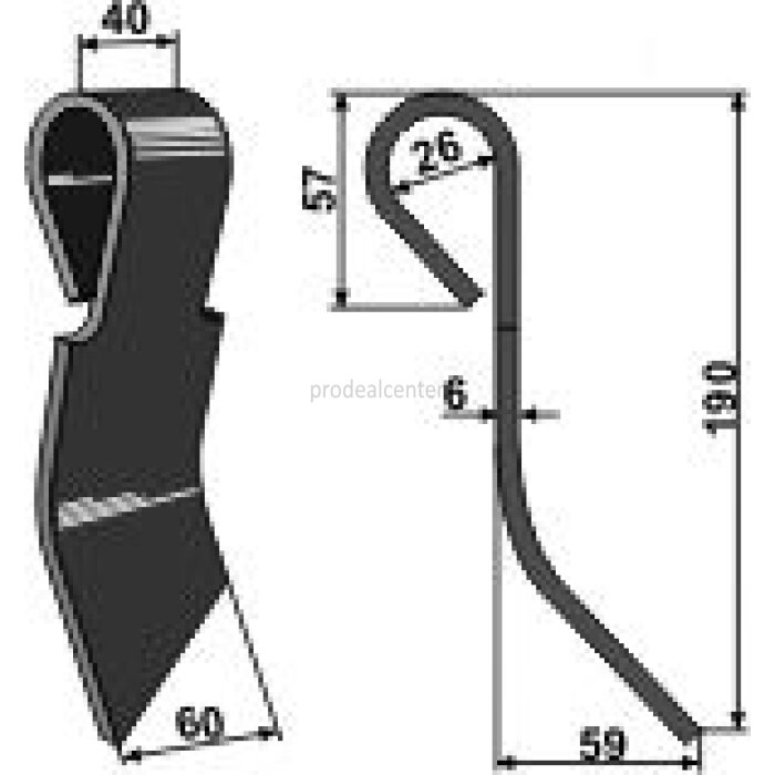 Couteau de fanes modèle droit pour Rumptstad 190 x 60 x 6 mm (007774)-124282_copy-31