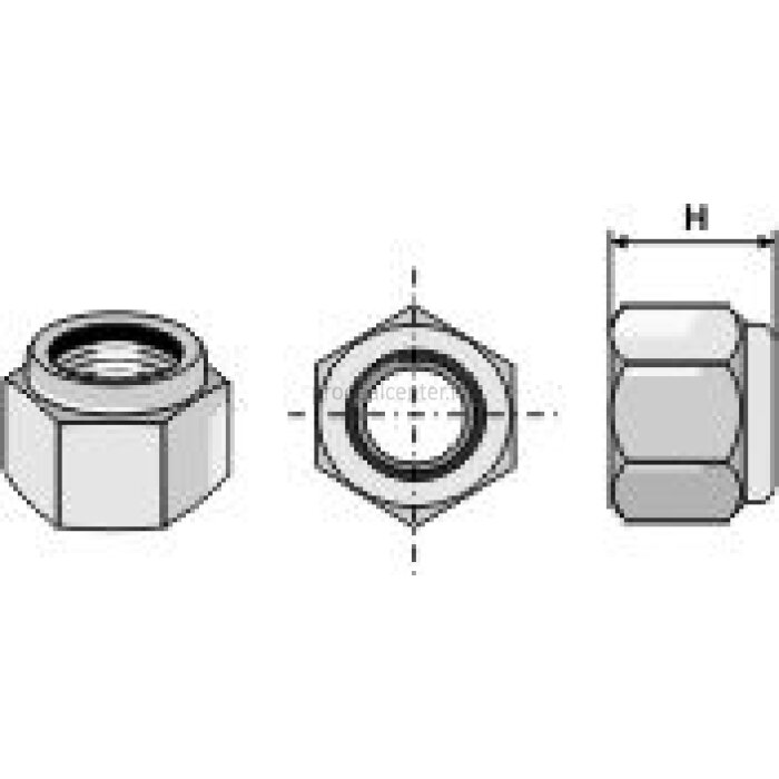 Ecrou hexagonal à freinage interne adaptable 10.9 M16 x 2 boulonnerie Kuhn (Alt: 6061176, Neu: 80201640)-131458_copy-3