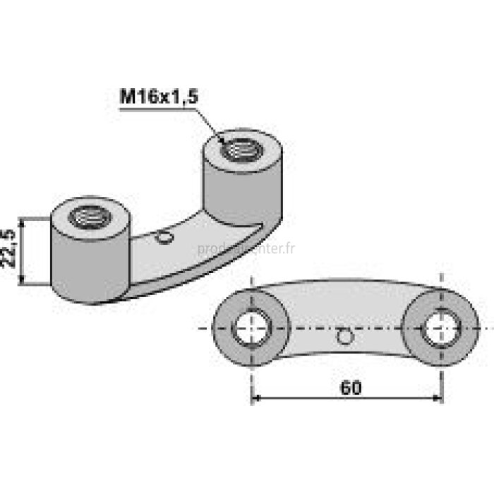 Ecrou à panier adaptable M16 x 1,5 entre axe de fixation : 60 mm boulonnerie Maschio (36100312)-131490_copy-30