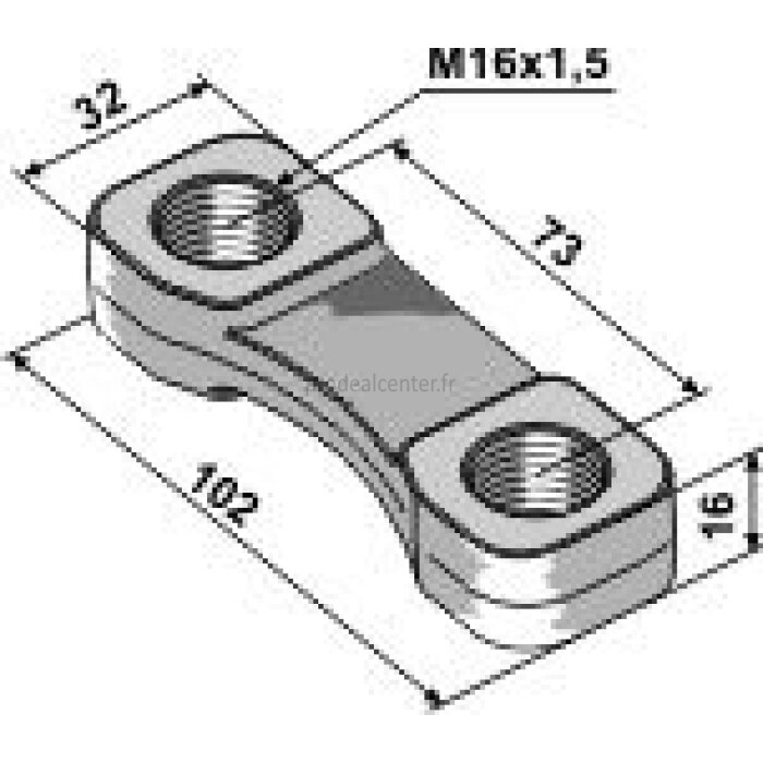 Ecrou à panier adaptable M16 x 1,5 entre axe de fixation : 73 mm boulonnerie Lemken (4598601)-131492_copy-30