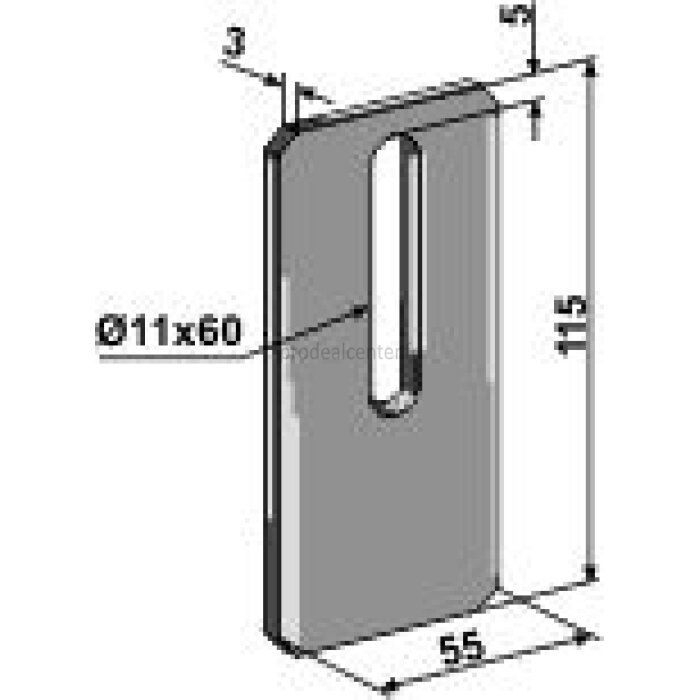 Grattoir de rouleau packer Amazone (6040200 60302) métal plat simple fixation 115 x 55 x 3 mm fixation 11 x 60 mm adaptable-124331_copy-31