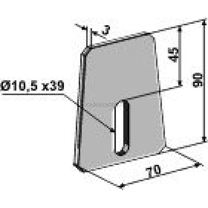 Grattoir de rouleau packer Amazone (952 710 957 147) métal plat simple fixation 90 x 70 x 3 mm fixation 10,5 x 39 mm adaptable-124333_copy-31