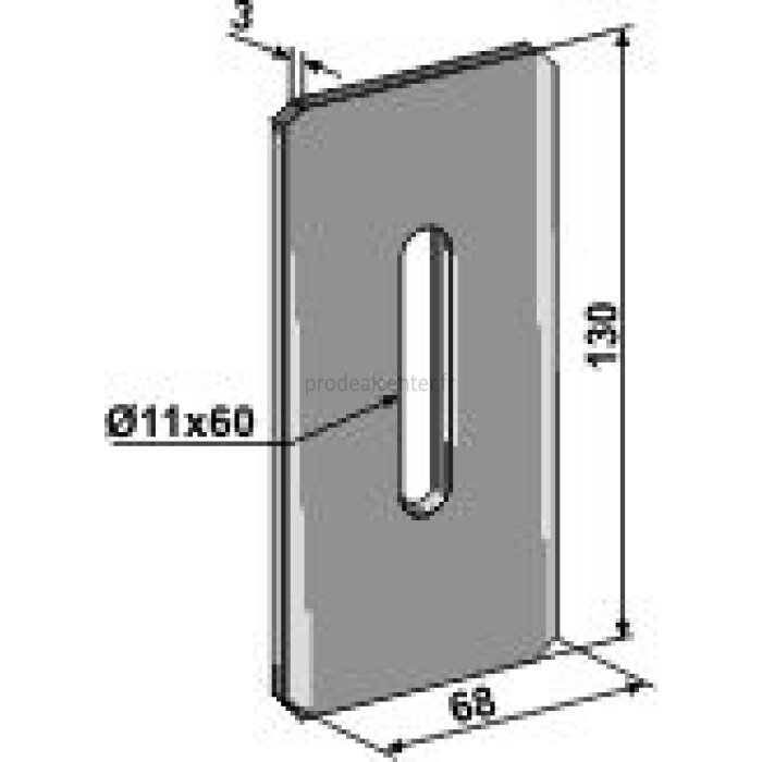 Grattoir de rouleau packer Krone (490423.5) métal plat simple fixation 130 x 68 x 3 mm fixation 11 x 60 mm adaptable-124345_copy-31