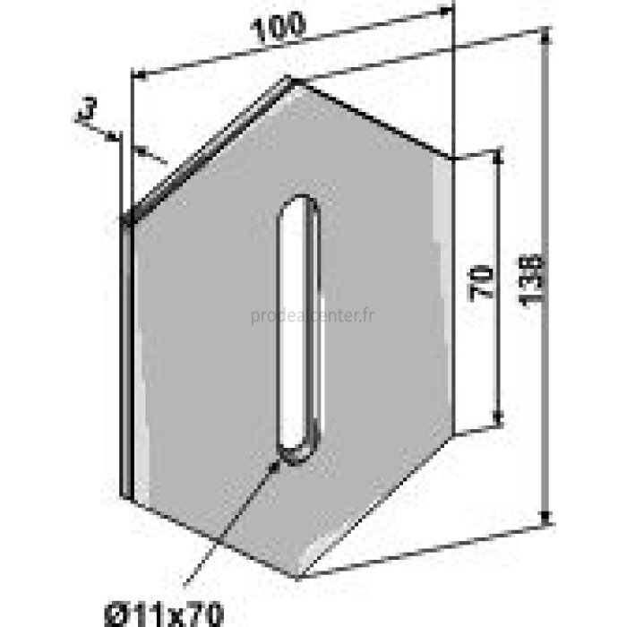 Grattoir de rouleau packer Lely (1201) métal plat simple fixation 70 / 138 x 100 x 3 fixation 11 x 70 mm adaptable-124362_copy-31