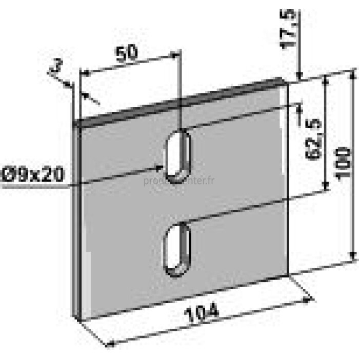 Grattoir de rouleau packer Lely (1.1645.9000.0) métal plat double fixation 100 x 104 x 3 mm fixation 9 x 20 mm adaptable-124373_copy-31