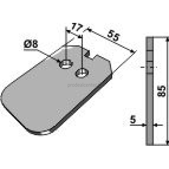 Grattoir de rouleau packer Lemken (3492011) métal plat double fixation 85 x 55 x 5 mm adaptable-124378_copy-31