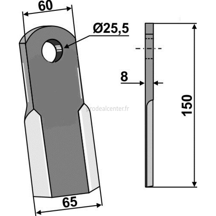 Couteau droit de broyeur Ferri (0901148) 150 x 60 x 8 mm adaptable-124855_copy-32
