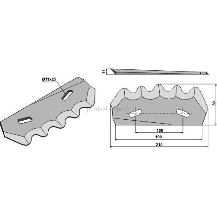 Couteau modèle droit pour mélangeuse de fourrage Strautmann 80 x 210 x 5 mm (60503503)-120179_copy-31