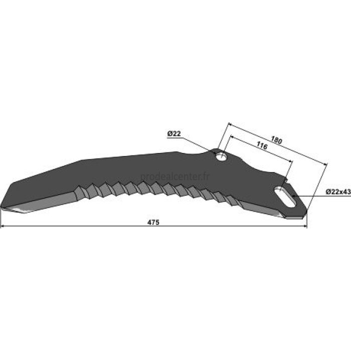 Couteau densilage pour Pöttinger 180 x 475 x 5 mm (434.048, 434.070)-120578_copy-31