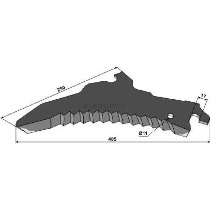 Couteau pour autochargeuse Pöttinger 290 x 405 x 5 mm (434.100)-120581_copy-31