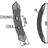 Soc standard de cultivateur / vibroculteur Simba (P03017) UniPress réversible 235 x 40 x 16 mm entraxe 55 / 65 mm adaptable-121353_copy-20