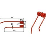 Dent de fenaison adaptable rouge pour Freudendahl Universalmaschine CR300, CR320, CR400 (1433-0200)-123664_copy-20