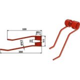 Dent de fenaison adaptable rouge pour Kverneland Taarup 730C-CH, RW330, RW730 (66231000)-123691_copy-20
