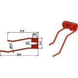 Dent de fenaison adaptable rouge pour Kverneland Taarup 730S-C-CH, RW320, RW325 (66238000)-123692_copy-20