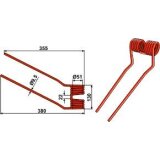 Dent de fenaison adaptable modèle droit rouge pour Niemeyer HR 551-DH, HR 671-DH, HR 675-DH, HR 771, HR 785-DH, HR 821-DH, HR 905-GH, HR 1101-DHG, HR 1055-GH (600.062)-123701_copy-20
