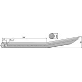 Dent de fourche courbée frontal à embout cylindrique longueur : 560 mm pour chargeur Mailleux-119854_copy-20