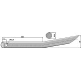 Dent de fourche courbée à embout cylindrique longueur : 550 mm pour chargeur Mailleux-119856_copy-20