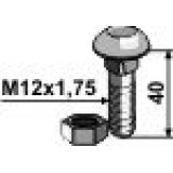 Boulon à tête bombée adaptable avec écrou 10.9 M12 x 1,75 x 40 mm boulonnerie Universelle-1126447_copy-20