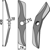 Couteau de herse en acier au bore modèle droit pour bêche rotative Hankmo-Tume 430 x 74 x 10 mm (97202882, 97202802)-124165_copy-20