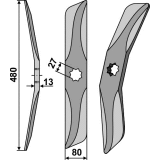 Couteau de herses en acier au bore modèle gauche pour bêches rotatives droit 480 x 80 x 13 mm-119823_copy-20
