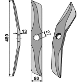 Couteau de herses en acier au bore modèle droit pour bêches rotatives droit 480 x 80 x 13 mm-121855_copy-20