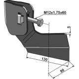 Soc butteur de bineuse Schmotzer plat droit 130 x 90 x 5 mm adaptable-1794056_copy-20