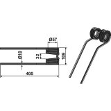 Dent de fenaison noire adaptable 405 x 109 mm andaineur et faneuse Kverneland (A131393586)-1794202_copy-20