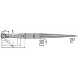 Dent de fourche conique à embout conique + écrou adaptable 1200 x 36 mm chargeur Faucheux-1793602_copy-20