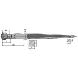 Dent de fourche conique à embout conique + écrou adaptable 820 x 45 mm chargeur Van Lengerich (69.618)-119939_copy-20
