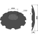 Disque de déchaumeur Kuhn (H2206710) crénelé 6 trous à fond plat 460 x 5 mm Niaux adaptable-1793479_copy-20