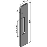 Grattoir de rouleau packer Bednar (00037392) métal plat simple fixation 220 x 45 x 6 mm fixation 10,5 x 90 mm adaptable-1794353_copy-20