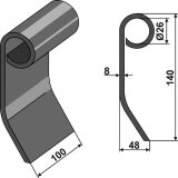 Couteau coudé de broyeur Gilbers (802-050) 140 x 100 x 8 mm adaptable-1793021_copy-20