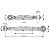 Barre de poussée à rotule longueur 500-750 mm catégorie II-138552_copy-20