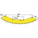Lame de scie droite / gauche jaune adaptable 382 x 80 x 2,5 mm bec densileuse Kemper M 6008, 330, 345, 360, 375 (67746)-1794272_copy-20