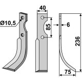 Lame de fraise rotative Adriatica droite 236 x 40 x 6 mm entraxe 85 mm adaptable-127209_copy-20