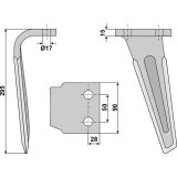 Dent de herse rotative Sicma gauche 295 x 112 x 16 mm adaptable-131546_copy-20