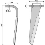 Dent de herse rotative Celli (6226031) droite 300 x 120 x 15 mm adaptable-131578_copy-20