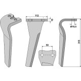 Dent de herse rotative Sicma droite 315 x 112 x 16 mm adaptable-131582_copy-20