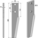 Dent de herse rotative Breviglieri (0033054) (T25) droite / gauche-290 x 50 x 12 mm adaptable-131645_copy-20