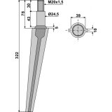 Dent de herse rotative Doublet-Reccord droite / gauche 322 mm adaptable-131646_copy-20