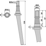 Dent de herse rotative Feraboli (734 3290) droite / gauche 330 mm adaptable-131630_copy-20