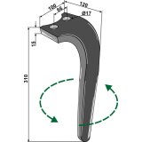 Dent de herse rotative Emy-Elenfer (84045002 84274002) gauche 310 x 100 x 15 mm adaptable-131670_copy-20