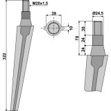 Dent de herse rotative Morra droite / gauche 322 mm adaptable-131693_copy-20