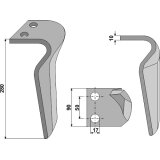 Dent de herse rotative Eberhardt (302142) gauche 280 x 90 x 10 mm adaptable-131697_copy-20