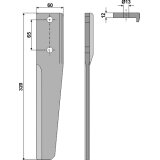 Dent de herse rotative Schmotzer (0032711) (T50 T51) droite 320 x 60 x 12 mm adaptable-131760_copy-20