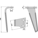 Dent de herse rotative Landsberg (052801) gauche 310 x 110 x 15 mm adaptable-131833_copy-20