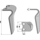 Dent de herse rotative Morra (007863) gauche 290 x 100 x 12 mm adaptable-131852_copy-20